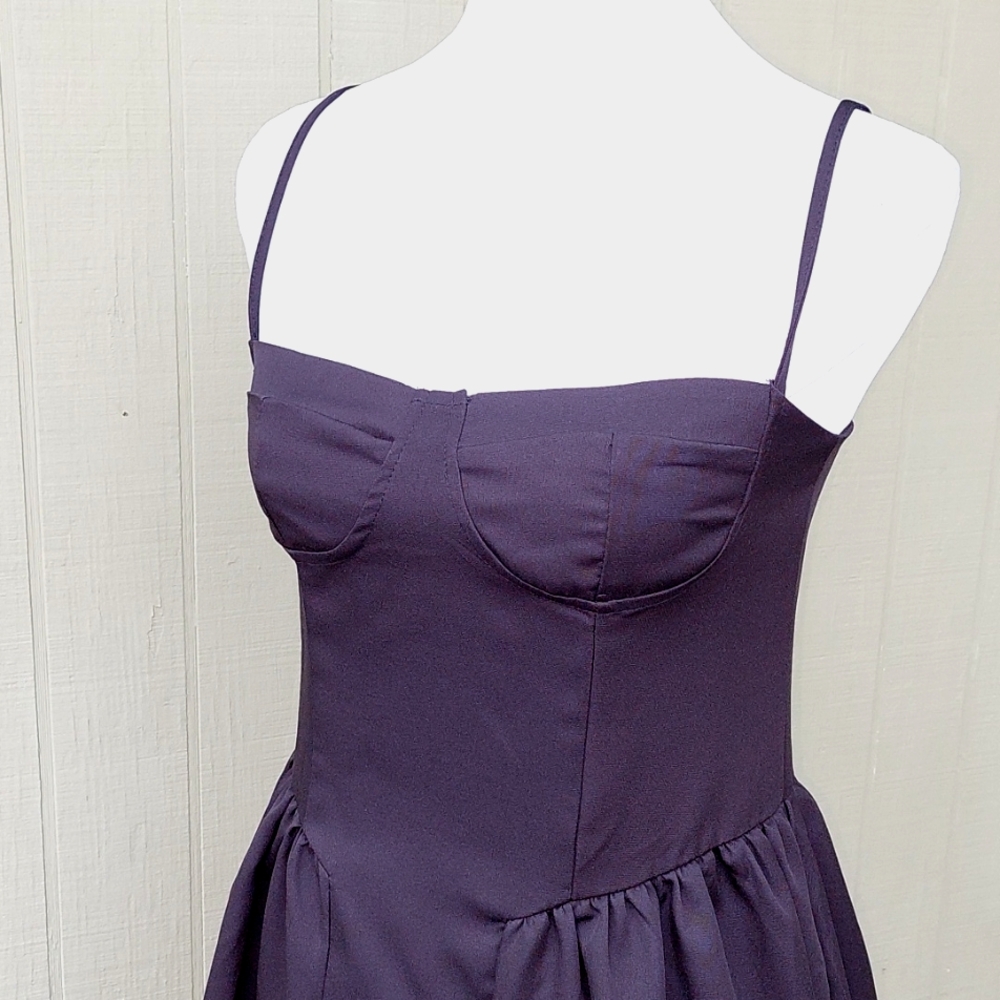 Black A-Line Midi Dress Sz S - Picture 8 of 14